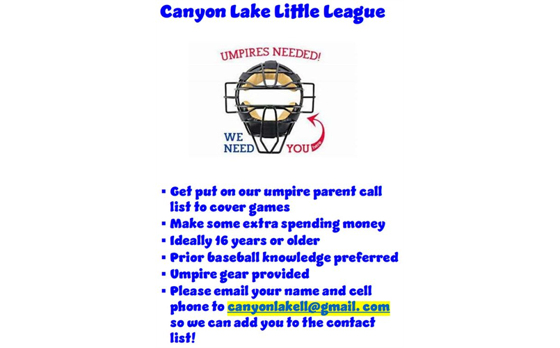 Umpires Needed!